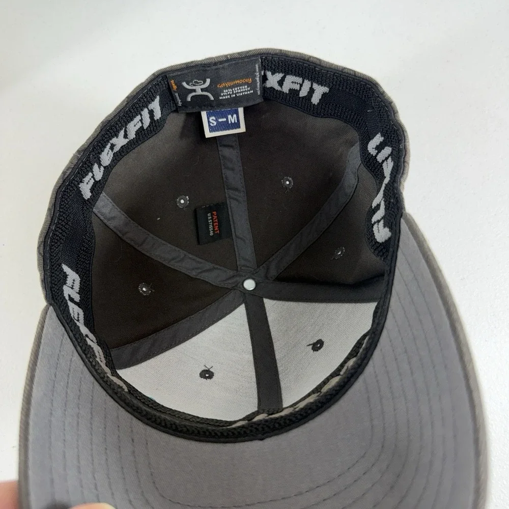 HOOey S / M Snapback Trucker Cap Hat FlexFit Flex Fit Brown Turquoise‎ Fitted